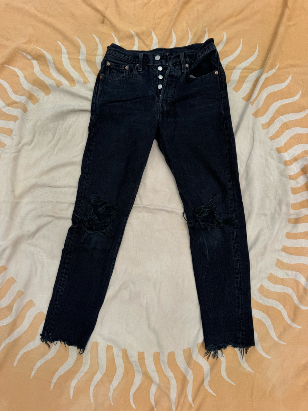 Levi's Black High-Rise Button-Fly Jeans